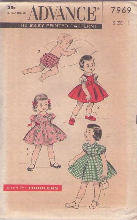 Advance 7969 Vintage 50's Sewing Pattern Baby Dress, Little Princess L – MOMSPatterns Vintage Sewing