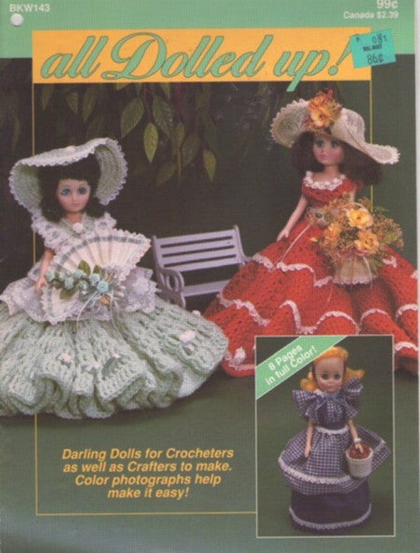free vintage crochet doll dress patterns All Dolled Up BKW143 90's Pattern Darling Dresses to Sew or Crochet 7 Styles Size:34L34 Claire Forlani [Meet Joe hoco dresses