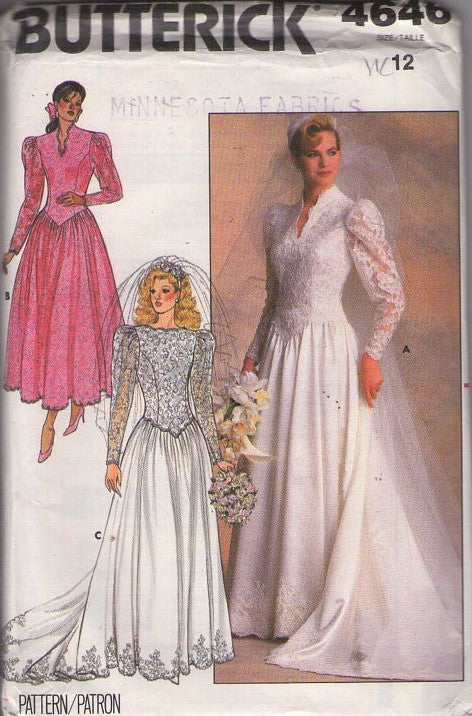 Butterick 4646 Vintage 80's Sewing Pattern Wedding Dress, Lace Covered – MOMSPatterns Vintage Sewing