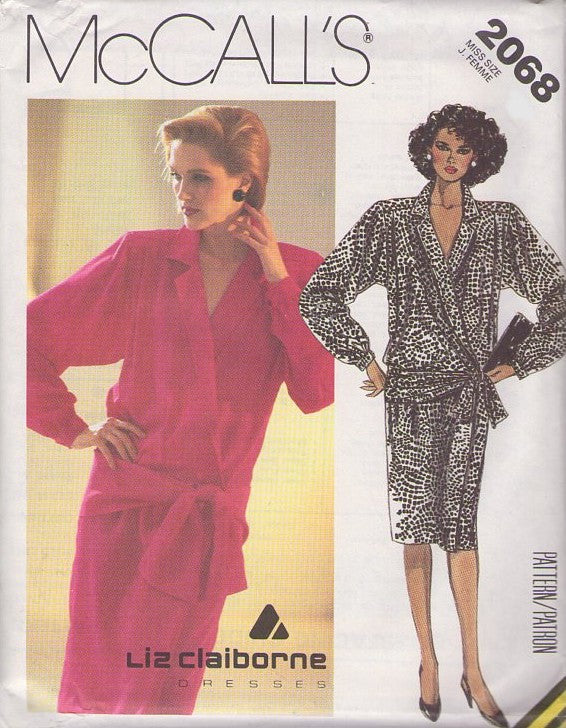 McCall's 2068 Vintage 80's Sewing Pattern Designer Dress, Liz Claiborn – MOMSPatterns Vintage Sewing