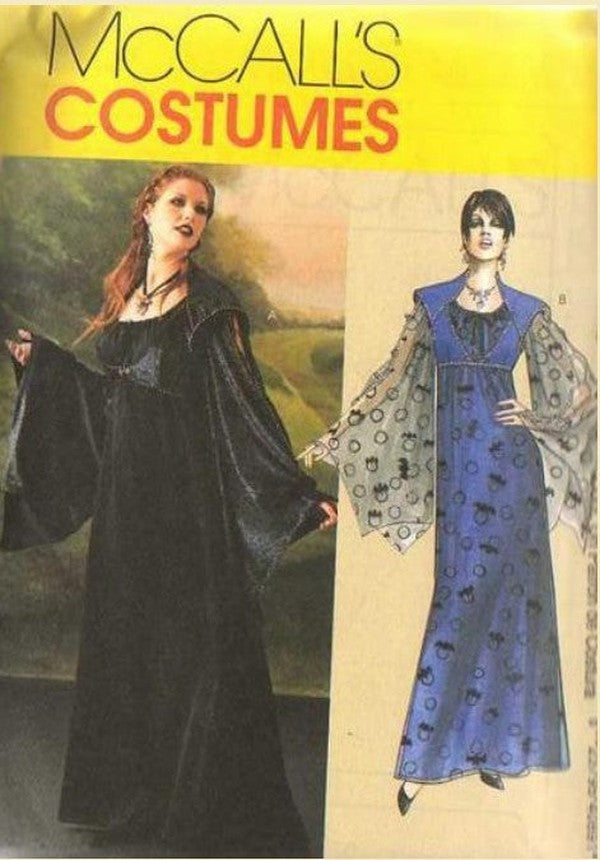 McCall's 4089 Retro 2003 Sewing Pattern Goth Costumes, Wicked Goth Wing Sleeves Witch Dress, Shaped Tiny Bolero Jacket Vest 6-12