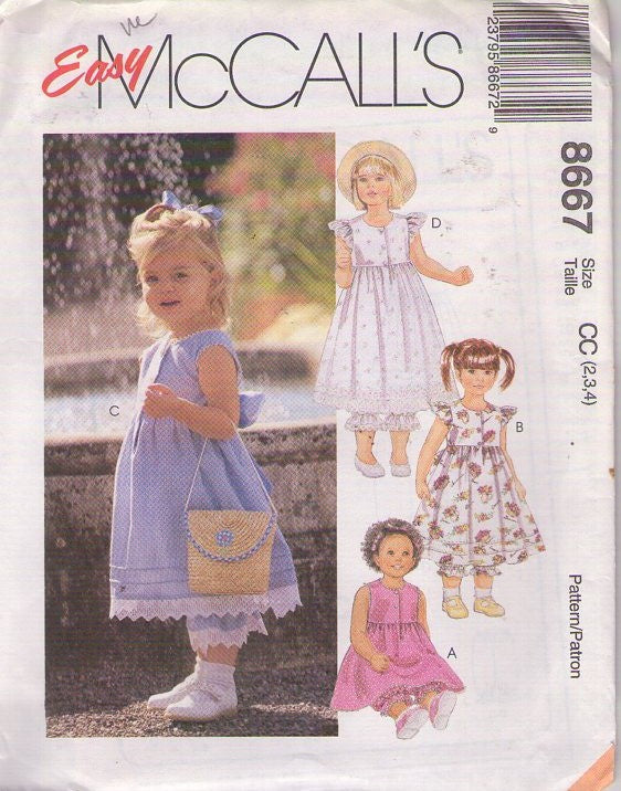 McCall's 8667 Retro 90's Sewing Pattern Girls' Dress, Easy Summer Dres – MOMSPatterns Vintage Sewing