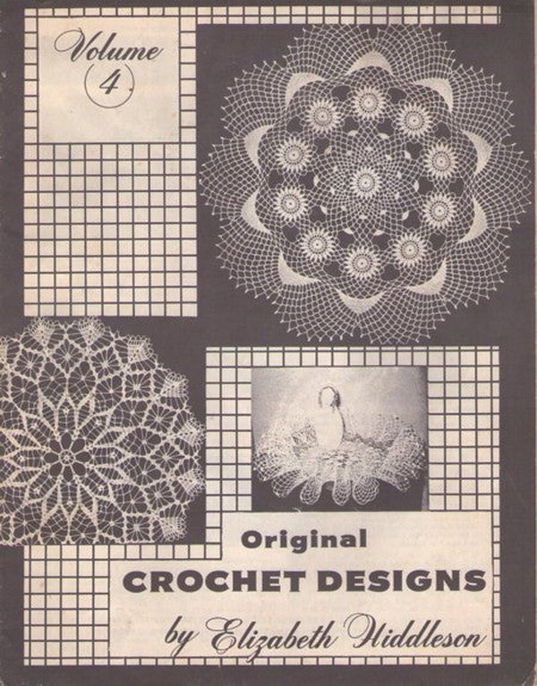Elizabeth Hiddleson Volume 4 Vintage 70's Sewing Pattern Cotton Thread Crochet Lacy Doily and Table Toppers Booklet