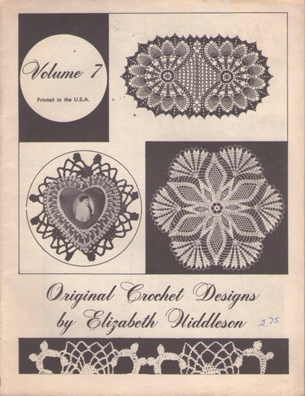 Elizabeth Hiddleson Volume 7 Vintage 70's Sewing Pattern Cotton Thread Crochet Lacy Doily and Table Toppers Booklet