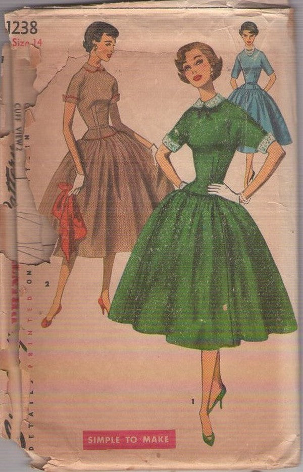 vintage 50s party dress Simplicity 1238 50's Sewing Pattern Cocktail Dress, Drop – MOMSPatterns Vintage Sewing Duration:8 Days Brown Black Leopard Animal Print Midi Shirt you need to add Via Spiga leather Square