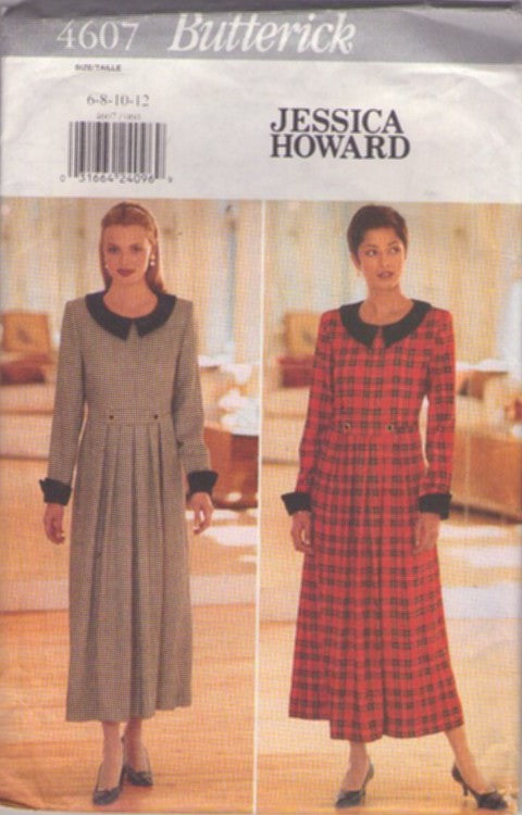 Butterick 4607 Vintage 90's Sewing Pattern Modest Dress, Designer Jessica Howard, Midi Secretary, Career Styles Size 6-12