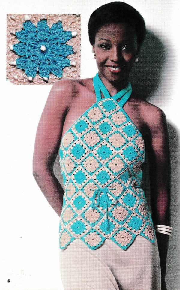 Coats & Clark's Book No 261 Vintage 70's Crochet Pattern Booklet, Granny Square Shawl, Jacket, Coat, Vest, Blanket, Halter Top MORE