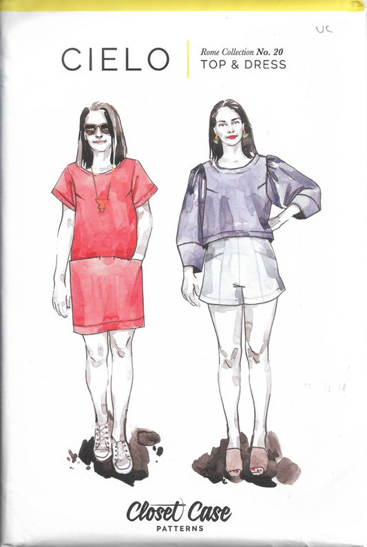 Closet Case 20 Retro 2019 Sewing Pattern Cielo Boxy Top and Shift Dress, Easy to Sew Size 0-20
