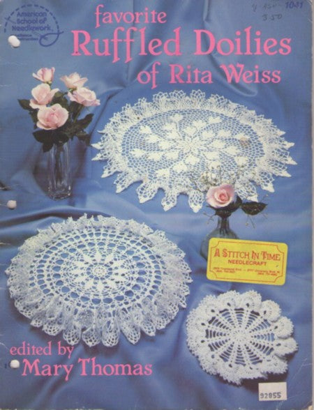 American School of Needlework Book 1041 Vintage 80's Craft Pattern, Dainty Favorite Ruffled Doilies of Rita Weiss