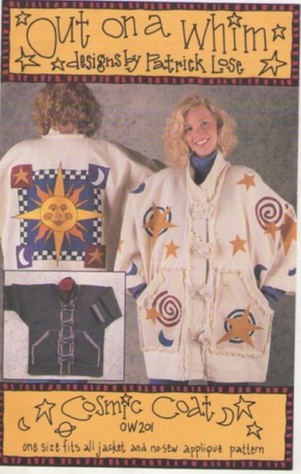 Indygo Junction OW201 Vintage 90's Sewing Pattern Designer Patrick Lose Cosmic Coat, Wearable Art Appliques Jacket OZ