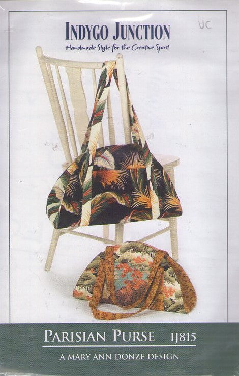 Indygo Junction IJ815 Retro 2008 Sewing Pattern Designer Parisian Purse, Mary Ann Donze, Moon Shaped Bags