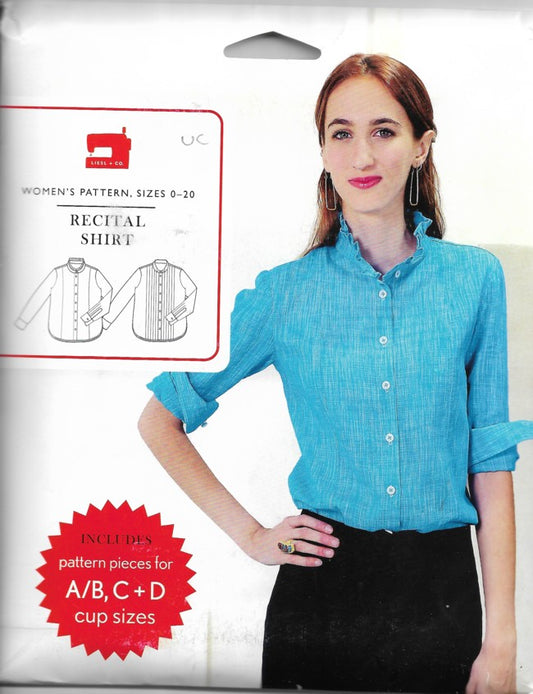Liesl & Co Recital Shirt Retro 2017 Sewing Pattern Recital Shirt, 3 Fancy Blouse Styles Size 0-20