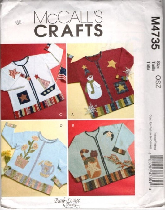 McCall's 4735 Retro 2004 Sewing Pattern Pearl Louise Designs, Seasonal Appliques, School Teacher Looks OZ