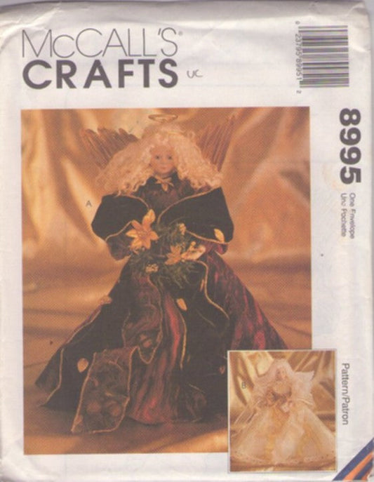 McCall's 8995 Retro 90's Sewing Pattern Christmas Crafts, Holiday Angel Doll Table Toppers 16 Size"