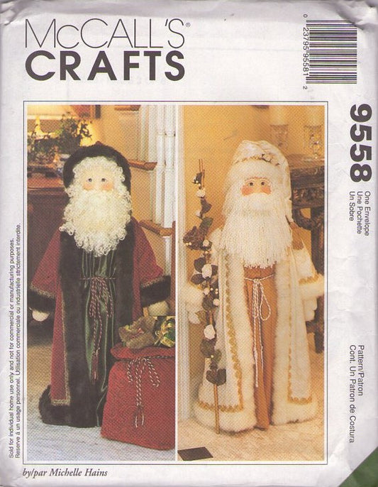 McCall's 9558 Retro 90's Sewing Pattern Old Fashioned Santa Claus Door Greeter Set, Designs by Michelle Hains OZ
