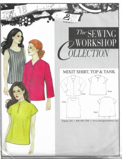 The Sewing Workshop Collection Retro 2019 Sewing Pattern Mixit Shirt, Top, Tank, Pullover or Button Front Shirts Size 6-22