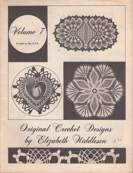Elizabeth Hiddleson Volume 7 Vintage 70's Sewing Pattern Cotton Thread Crochet Lacy Doily and Table Toppers Booklet
