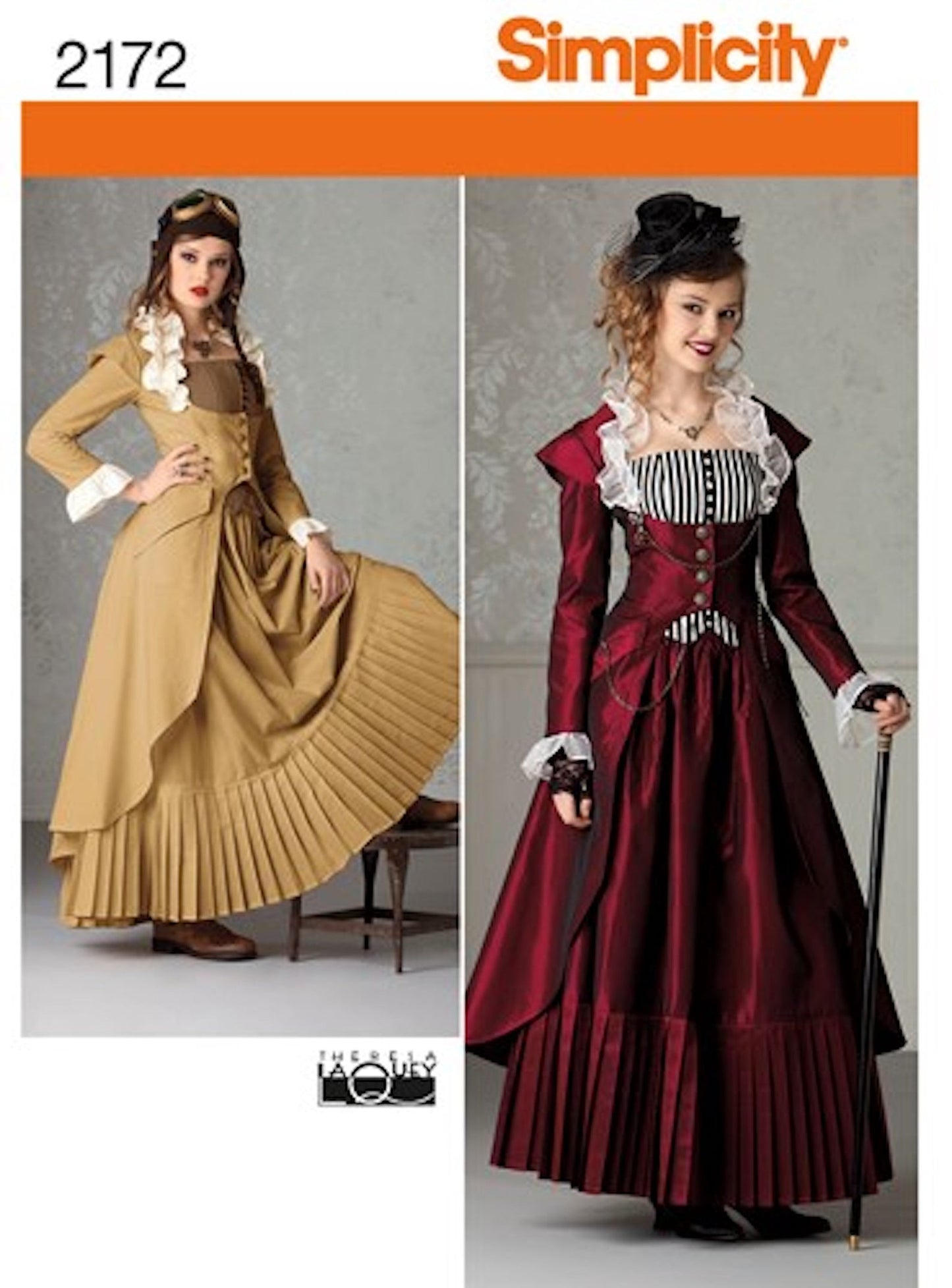 Simplicity 2172 Retro 2011 Sewing Pattern Cosplay Costumes, Designer Theresa Laquey Steampunk Underbust Coat, Bustier Corset, Hem Pleats Skirt, Victorian Walking Dress Size 6-12