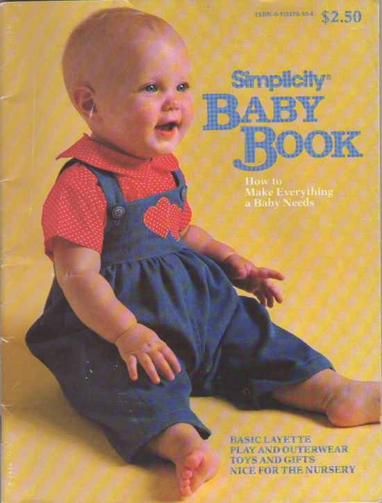 Simplicity Baby Book Vintage 80's Sewing Pattern How To Make Everything a Baby Needs, Magazine Booklet for Layette, Play, Outerwear, Toys, Nursery