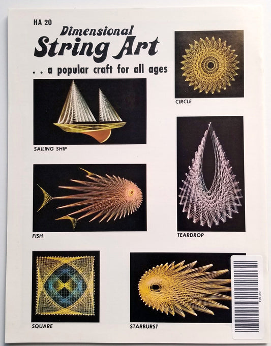 American Craft Series HA20 Vintage 70's Art Booklet Dimentional String Art, Hippie Home Décor, Fish, Ship, Geometric Patterns