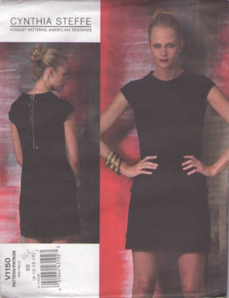 Vogue 1150 Retro 2009 Sewing Pattern American Designer Dress, Cynthia Steffe, Mod Space Age Looks, Cocktail Party Dress Size 8-14