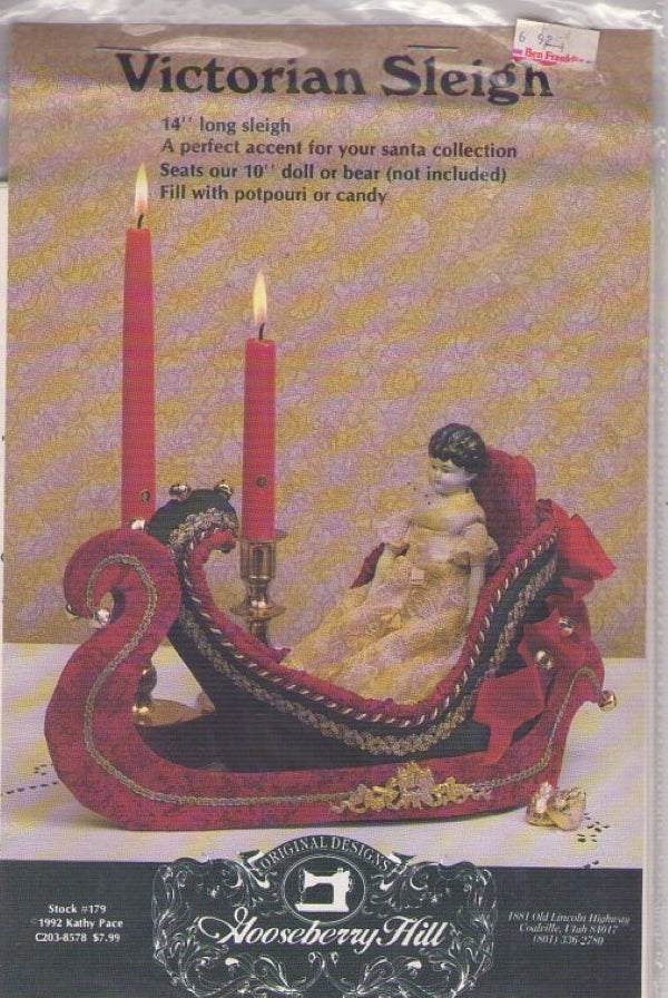 Gooseberry Hill 179 Vintage 90's Sewing Pattern Victorian Sleigh, Holiday Home Crafts, Christmas Designs by Kathy Pace OZ